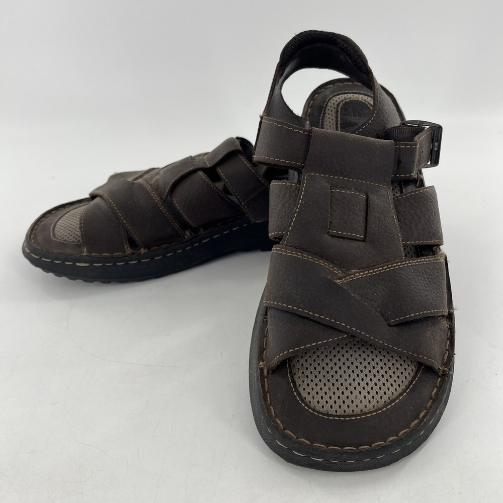 Rare Mens Leather Fisherman Sandal Slingback Comfort Buckle Earth Shoe‎ 11